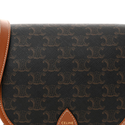 Celine Triomphe Canvas Medium Folco Bag Tan 7 of 11