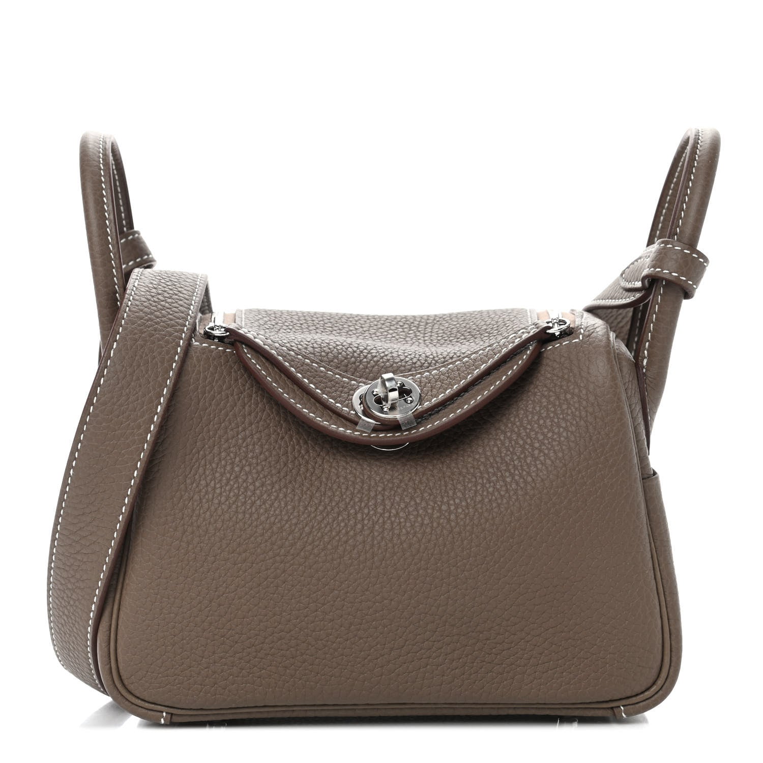 Hermes Taurillon Clemence Mini Lindy 20 Etoupe 1 of 4