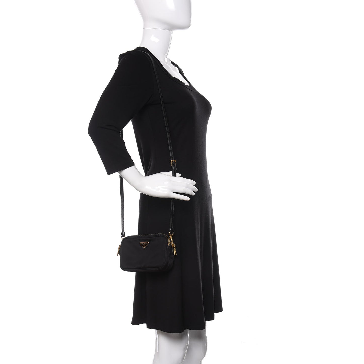 Tessuto Nylon Mini Camera Crossbody Bag Black