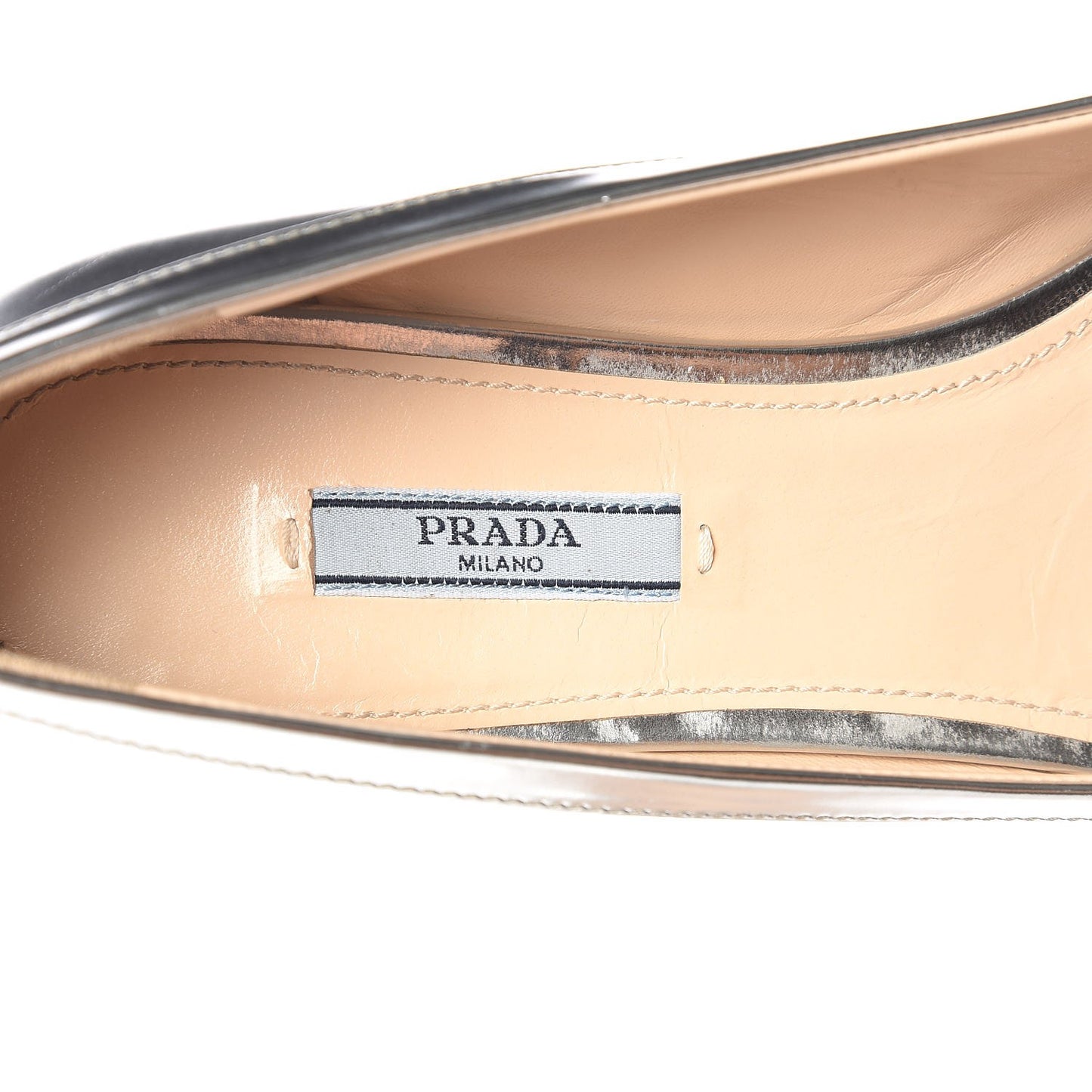 Metallic Calfskin Bow Ballet Flats 39.5 Silver