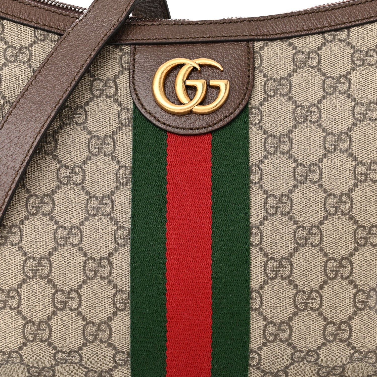 Gucci GG Supreme Monogram Web Small Ophidia Half Moon Hobo Brown 8 of 11