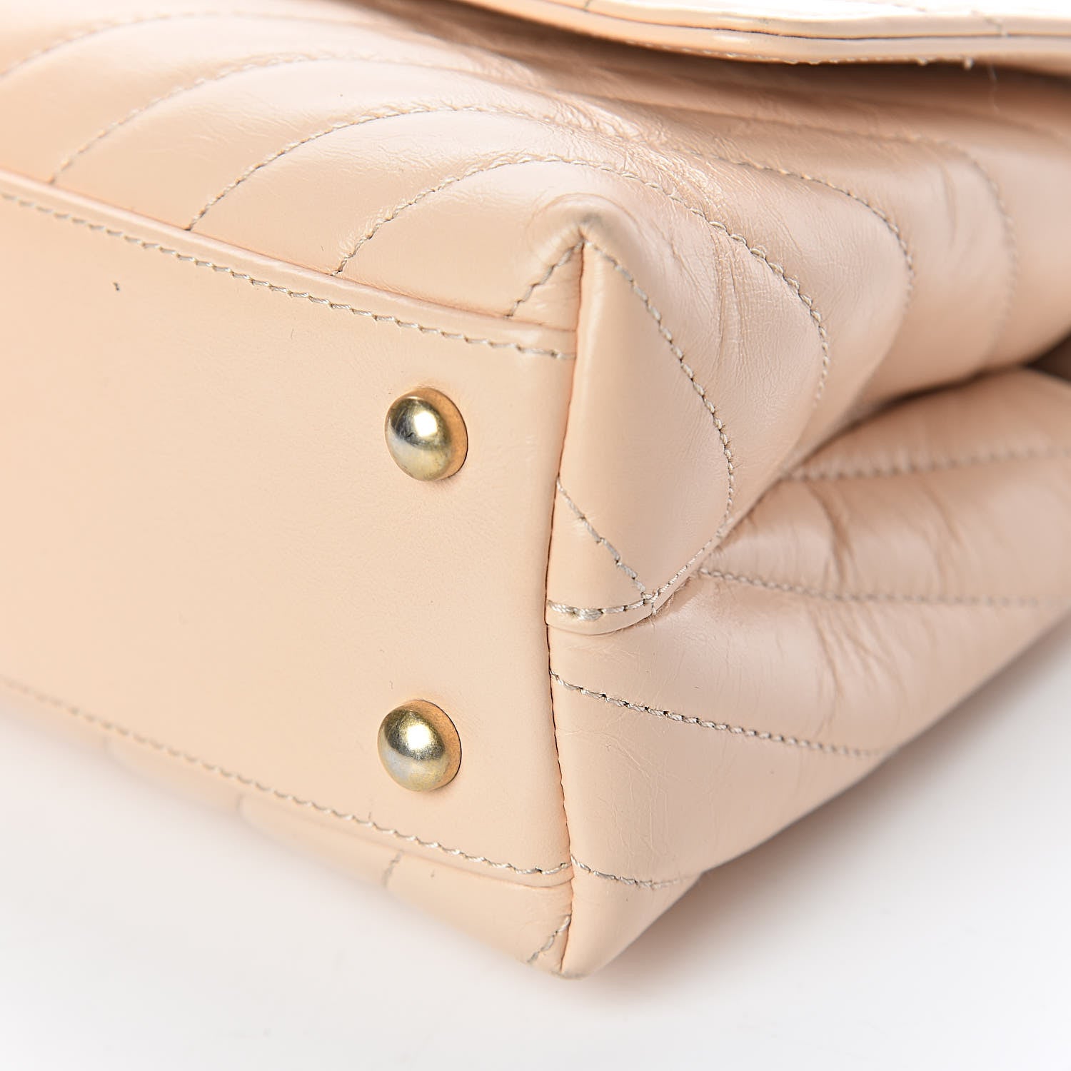 Chanel Calfskin Lizard Chevron Quilted Mini Coco Handle Flap Beige 8 of 10
