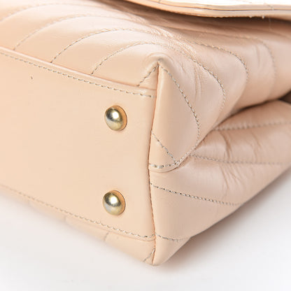 Chanel Calfskin Lizard Chevron Quilted Mini Coco Handle Flap Beige 8 of 10