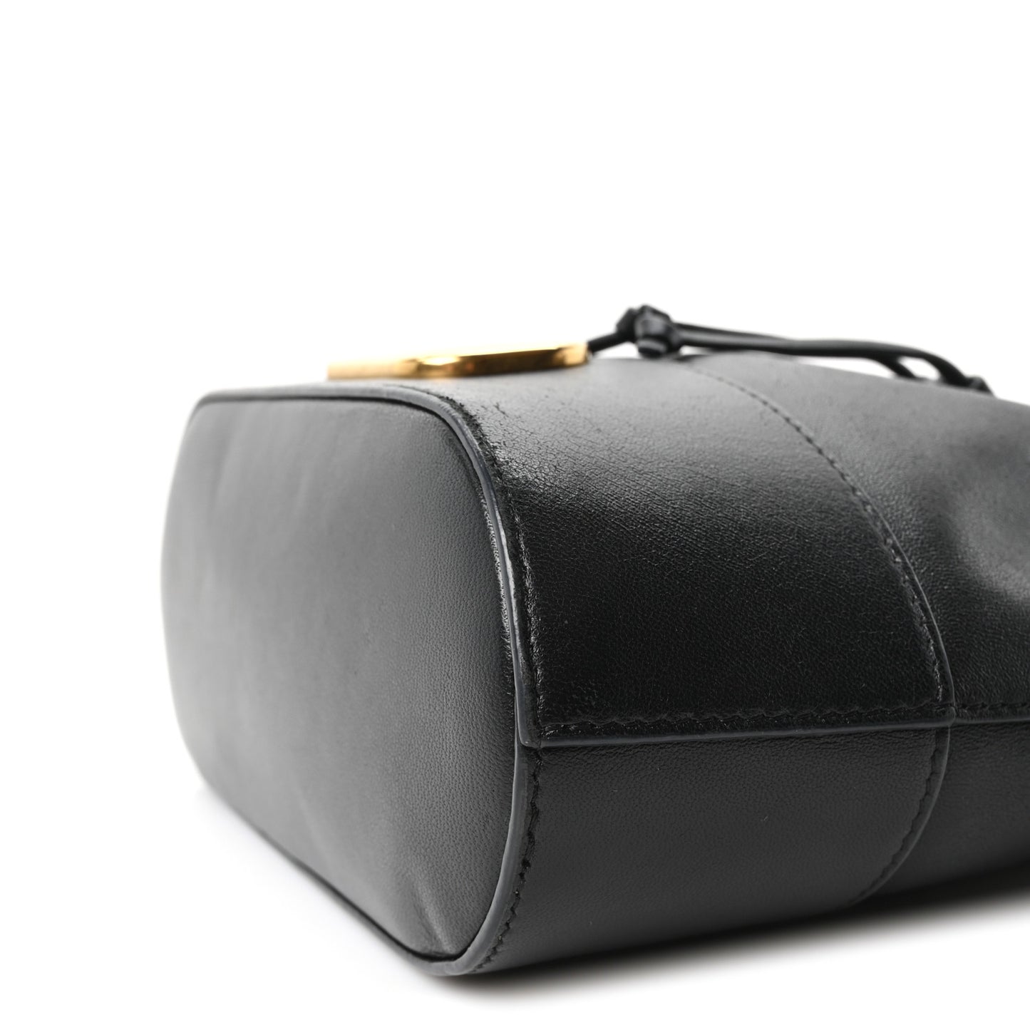 Nappa Mini VLogo Signature Chain Bucket Bag Black