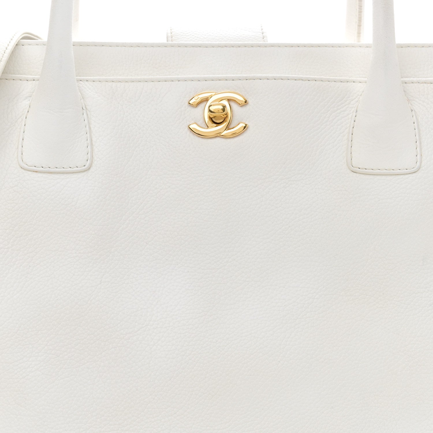 Chanel Calfskin Cerf Executive Shopper Tote White 12 of 18