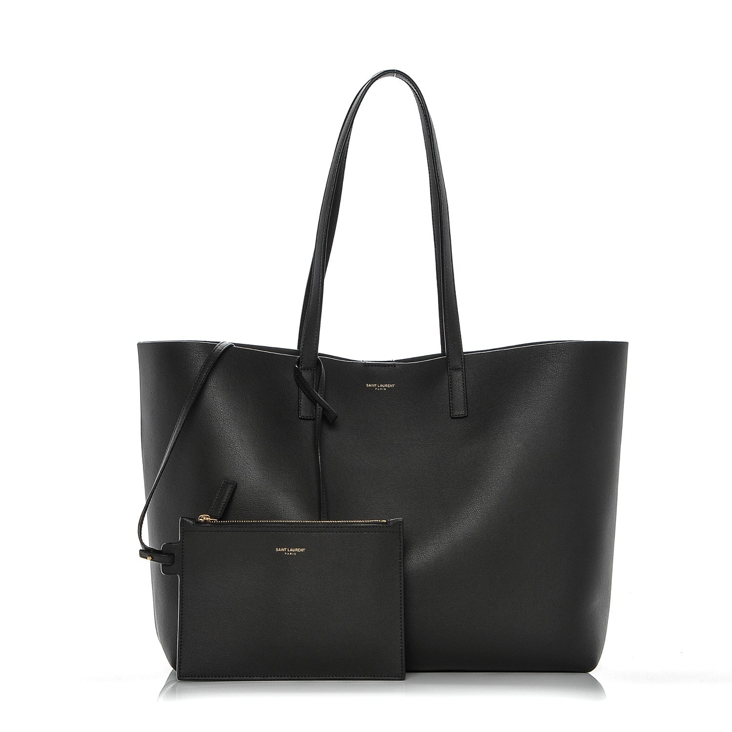 Saint Laurent Calfskin Large Shopping Tote Coal 3 of 7