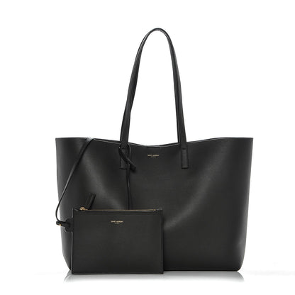 Saint Laurent Calfskin Large Shopping Tote Coal 3 of 7