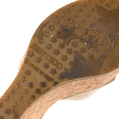 Jimmy Choo Patent Calfskin Perfume Cork Wedges 35 Nude 7 of 7