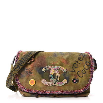 Chanel Washed Toile Large Graffiti On The Pavements Messenger Khaki Multicolor 1 of 10