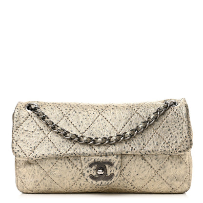 Chanel Distressed Metallic Lambskin Quilted Le Marais Ligne Flap Gold 1 of 9