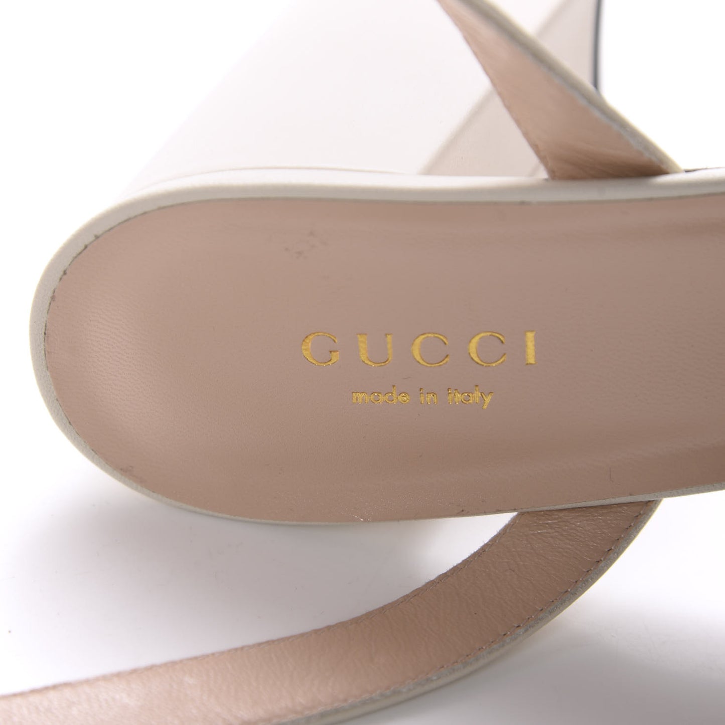 Calfskin GG Marmont Ankle Wrap 30/85mm Platform Sandals 37 Mystic White