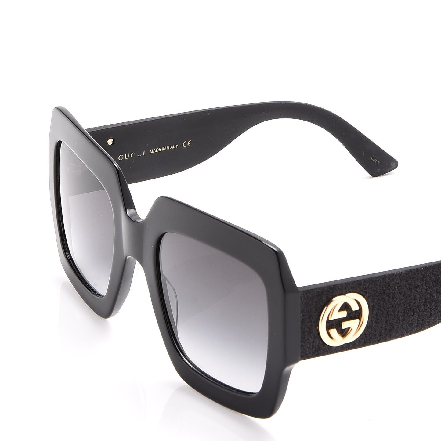 Square Frame GG0102S Sunglasses Glitter Black