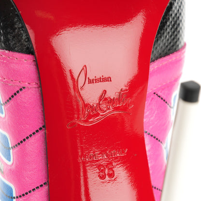 Christian Louboutin Kid Leather Jazz Calf Boltina 120 Lace Up Booties 35 Black Rose 6 of 8