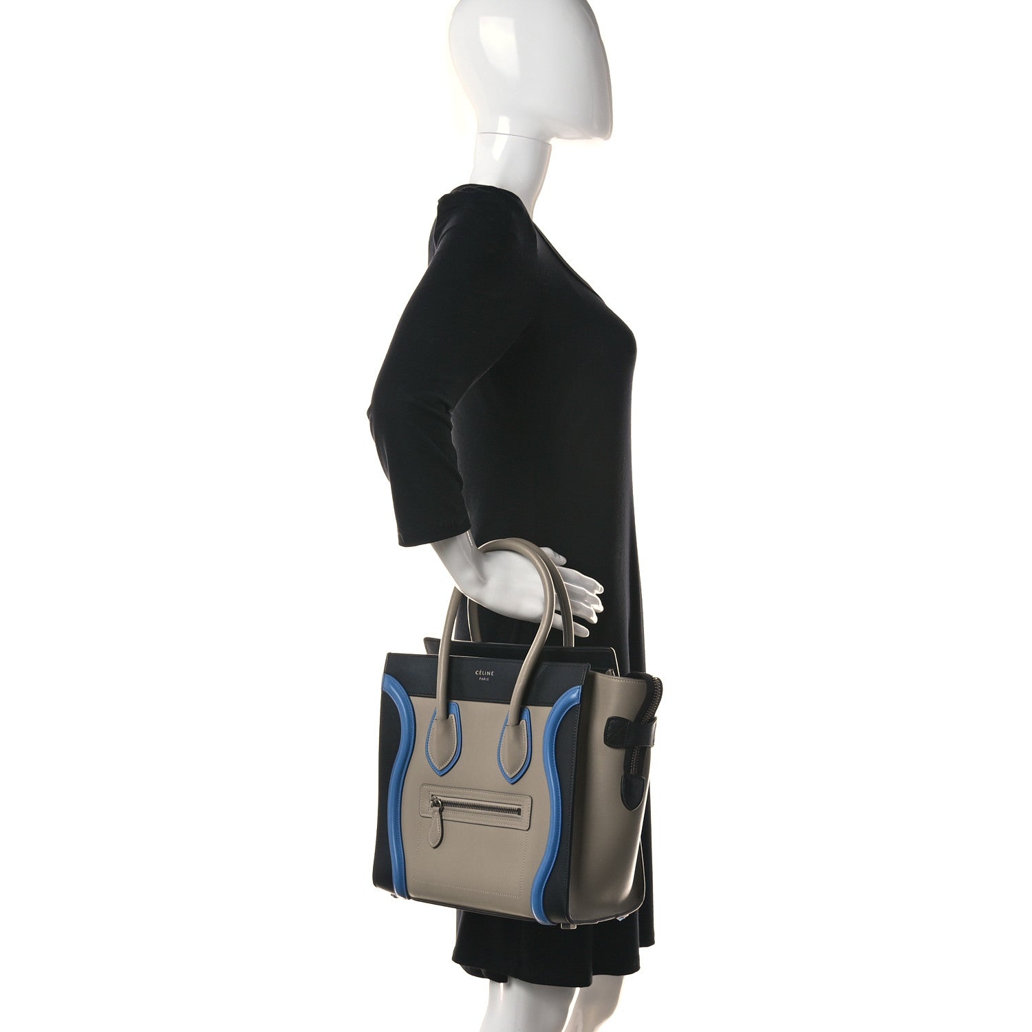 Celine Shiny Smooth Calfskin Micro Tri-Color Luggage Quartz 2 of 13