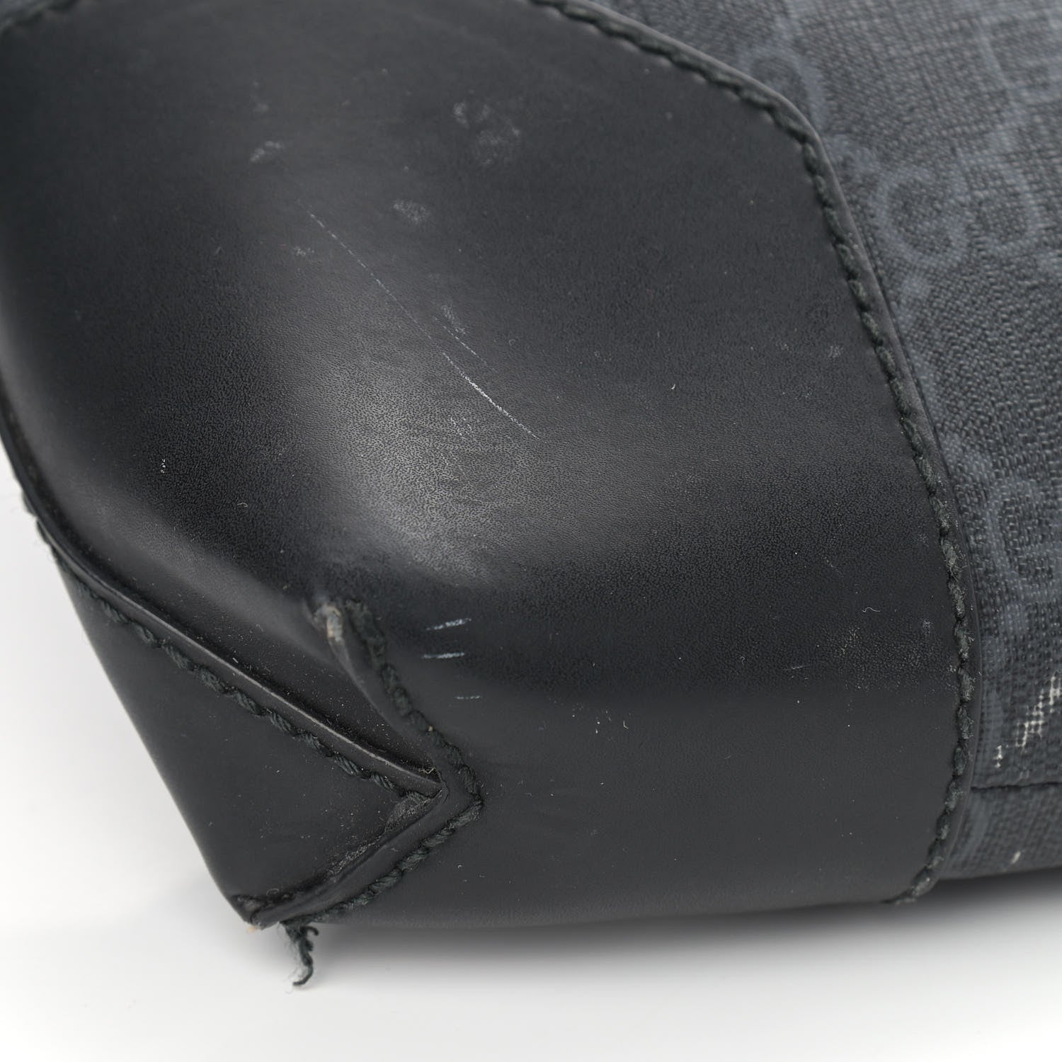 Gucci Soft GG Supreme Monogram Appia Calfskin Web East West Messenger Bag Black Grey 9 of 13