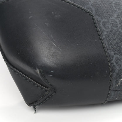Gucci Soft GG Supreme Monogram Appia Calfskin Web East West Messenger Bag Black Grey 9 of 13