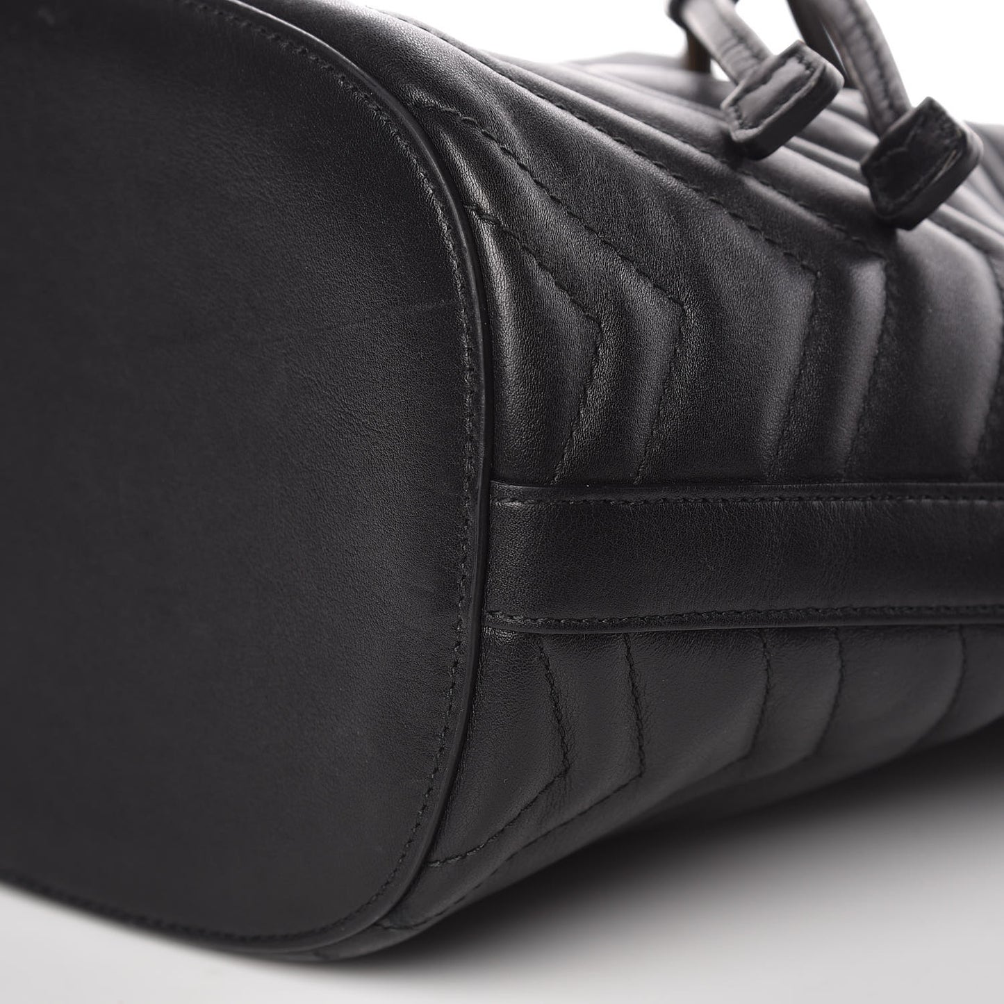 Calfskin Matelasse Sylvie Web GG Marmont Bucket Bag Black
