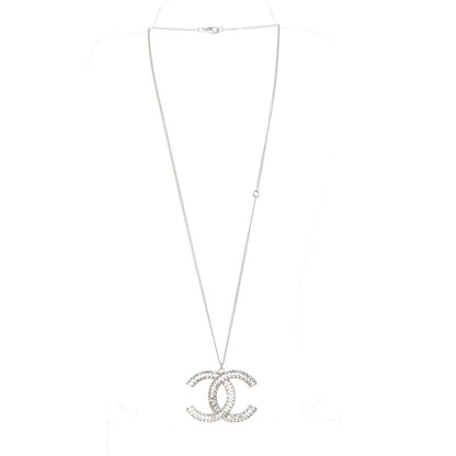 Chanel Baguette Crystal Large CC Necklace Silver 5 of 5