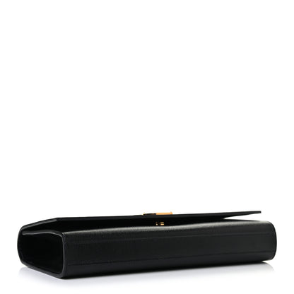 Saint Laurent Grain De Poudre Monogram Cassandre Clutch Black 4 of 7