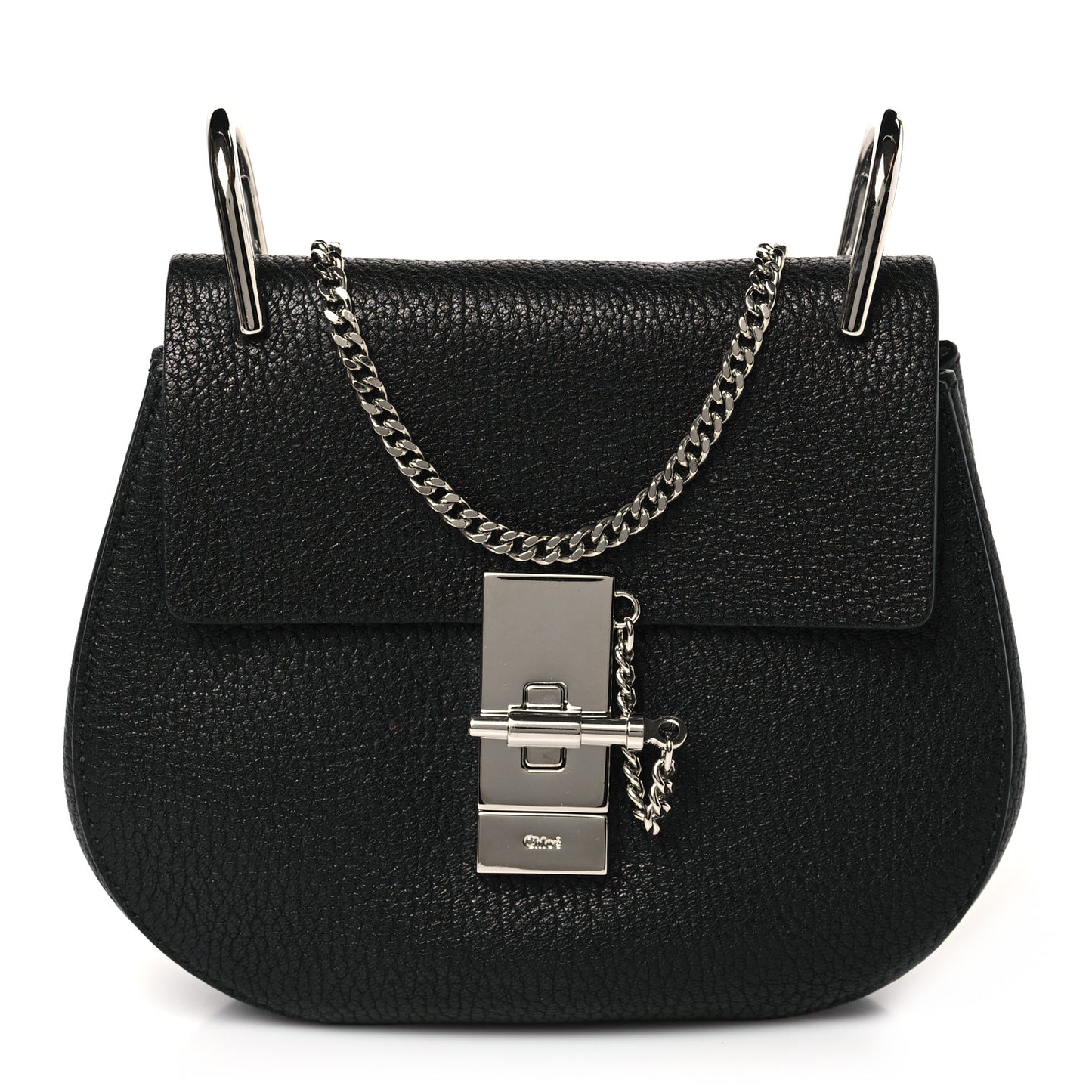 Grained Lambskin Mini Drew Shoulder Bag Black
