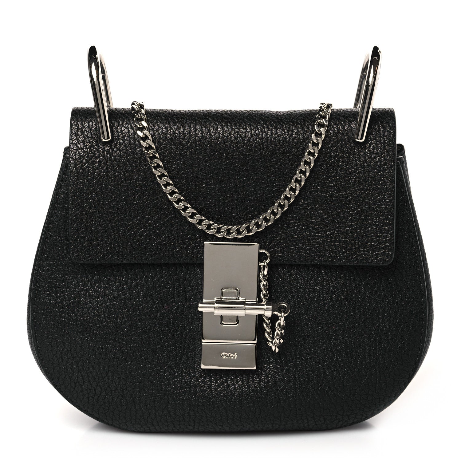 Chloe Grained Lambskin Mini Drew Shoulder Bag Black 1 of 9