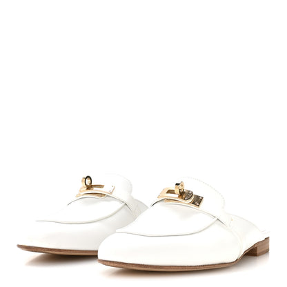 Hermes Calfskin Oz Mules 36 White 4 of 9