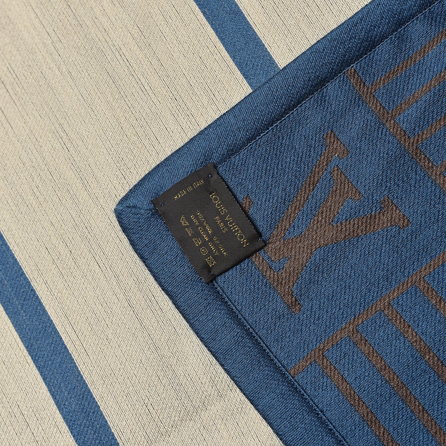 Wool Silk Plaid Jeevana Rug Petrole Blue Blue Beige