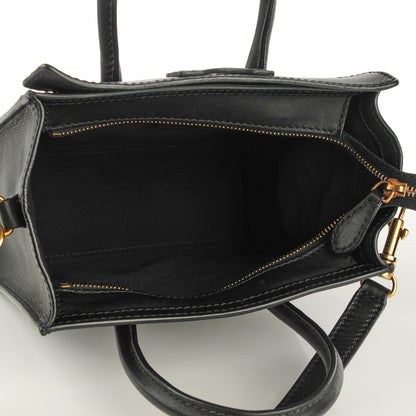 Celine Smooth Calfskin Nano Luggage Black 6 of 9