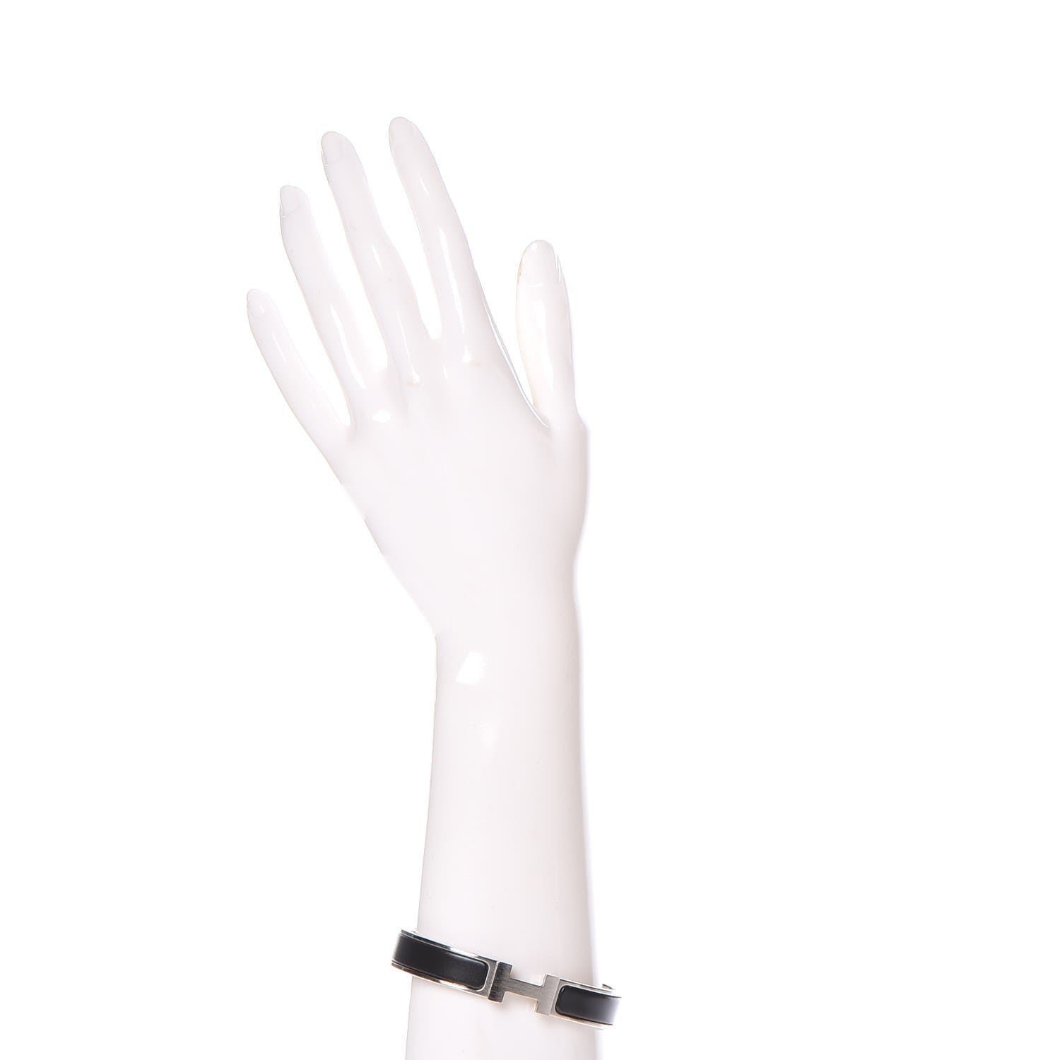Hermes Matte Enamel Narrow Clic Clac HH Bracelet GM Black 2 of 5