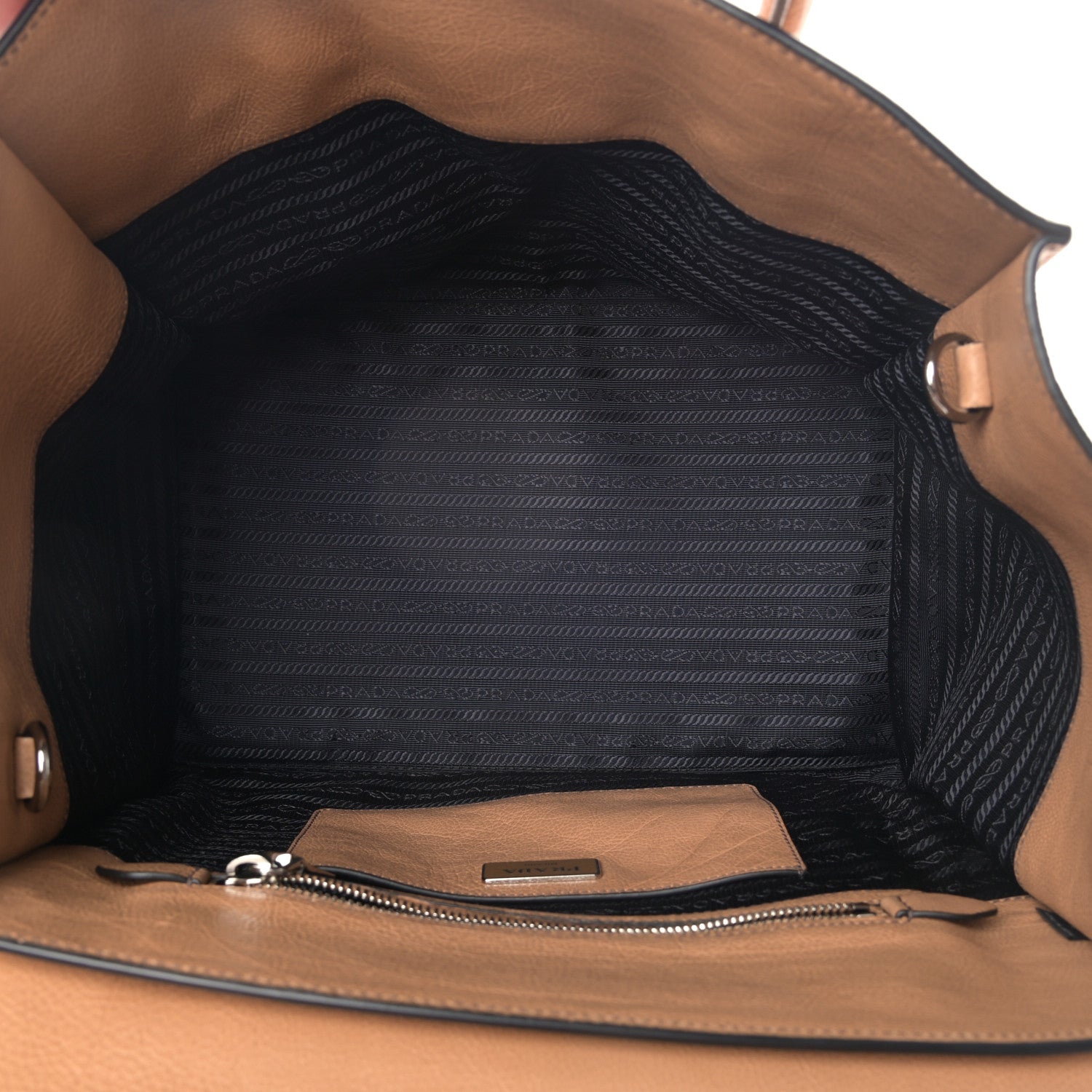 Prada Glace Calf Large Twin Pocket Tote Naturale 5 of 11