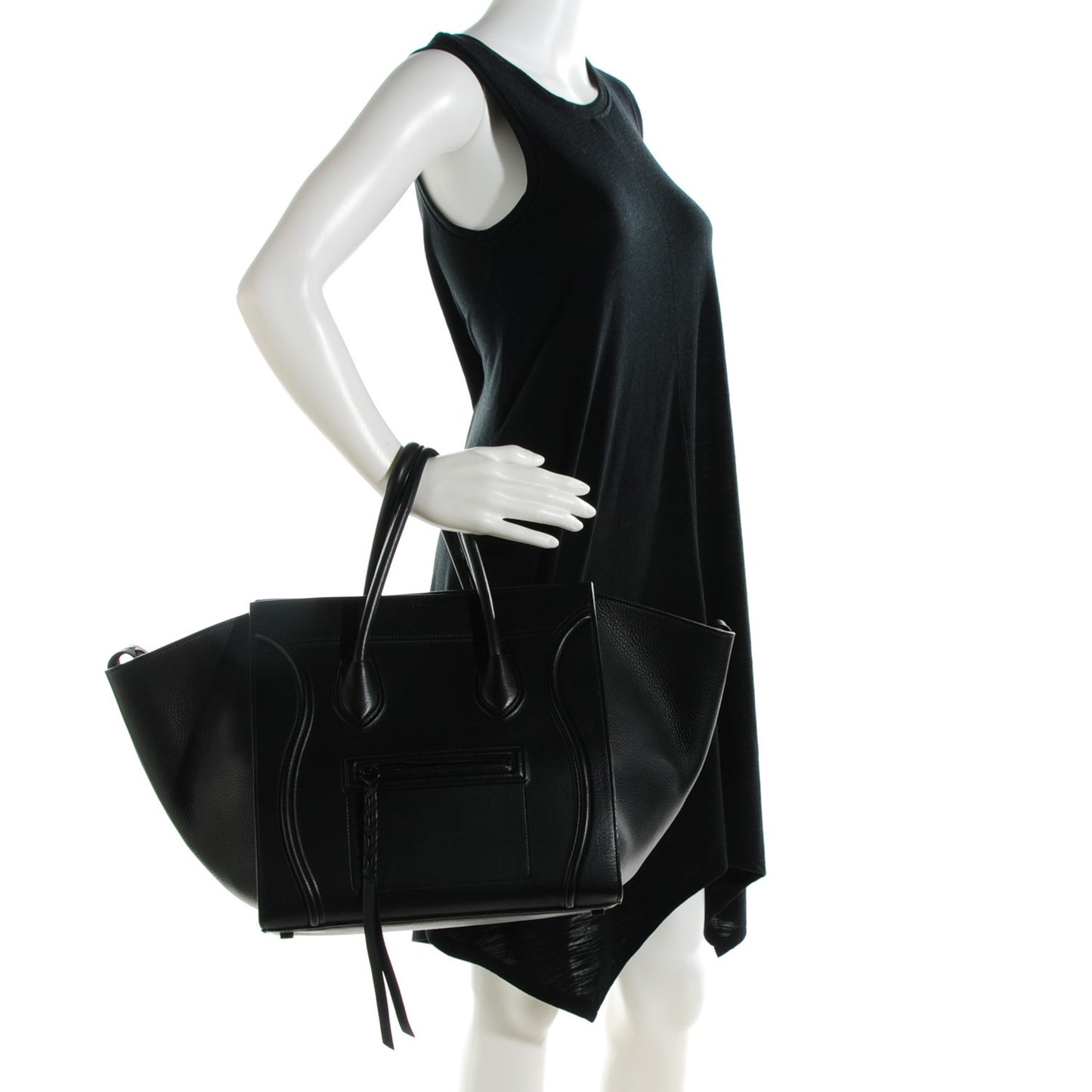 Supple Calfskin Medium Phantom Luggage Black