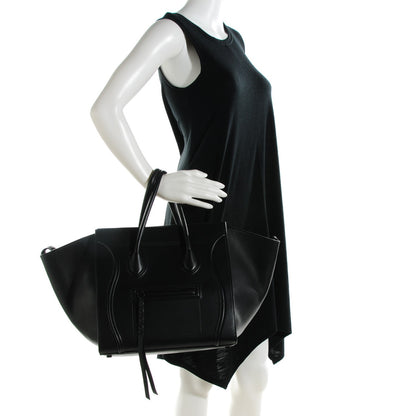 Celine Supple Calfskin Medium Phantom Luggage Black 2 of 7