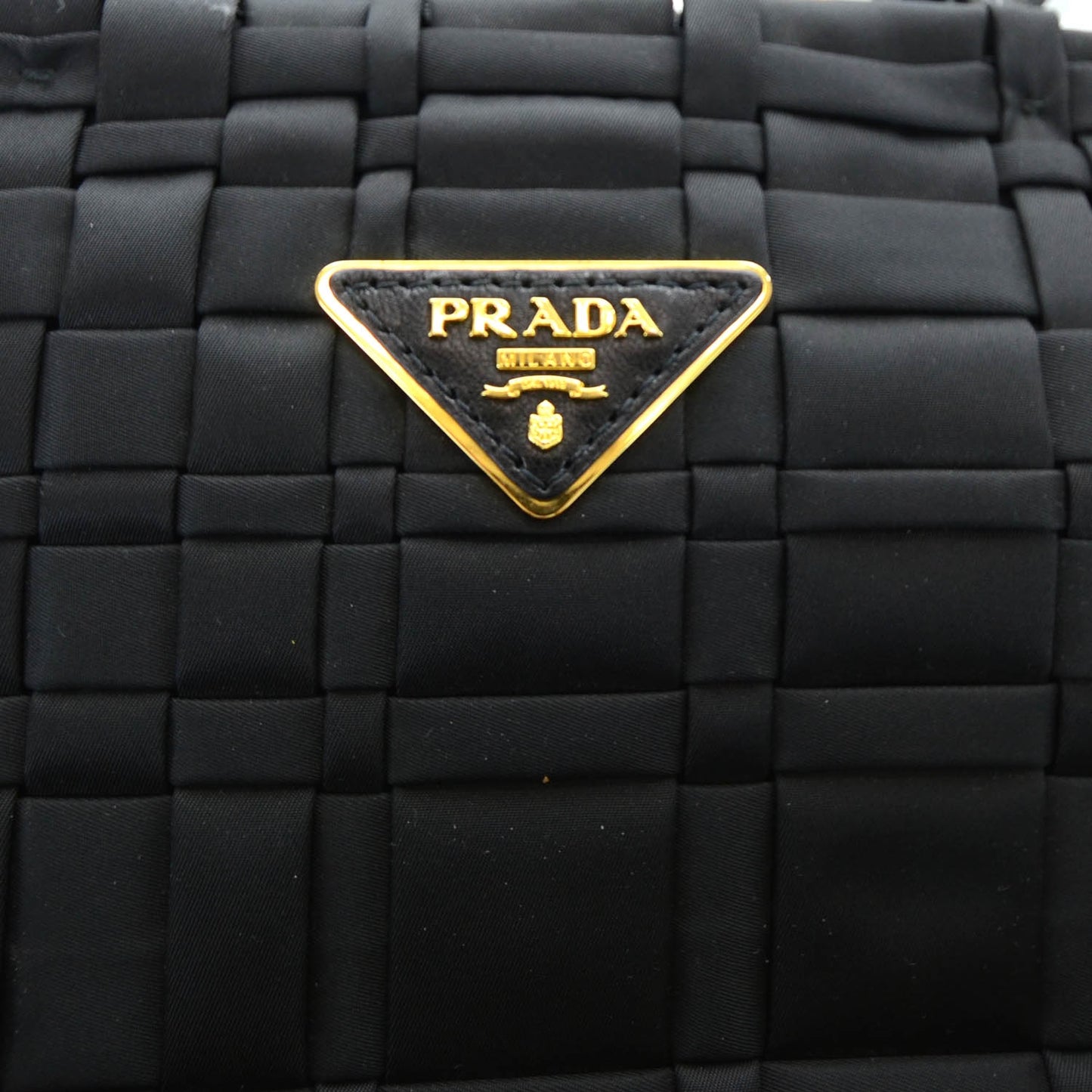 Satin Woven Tote Black
