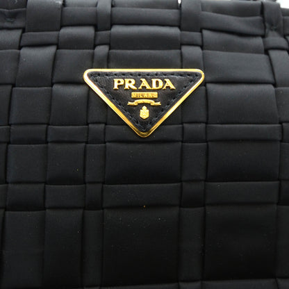 Prada Satin Woven Tote Black 10 of 11