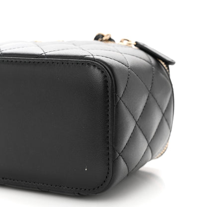 Chanel Lambskin Quilted Small Vanity Case With Chain Black 10 of 11