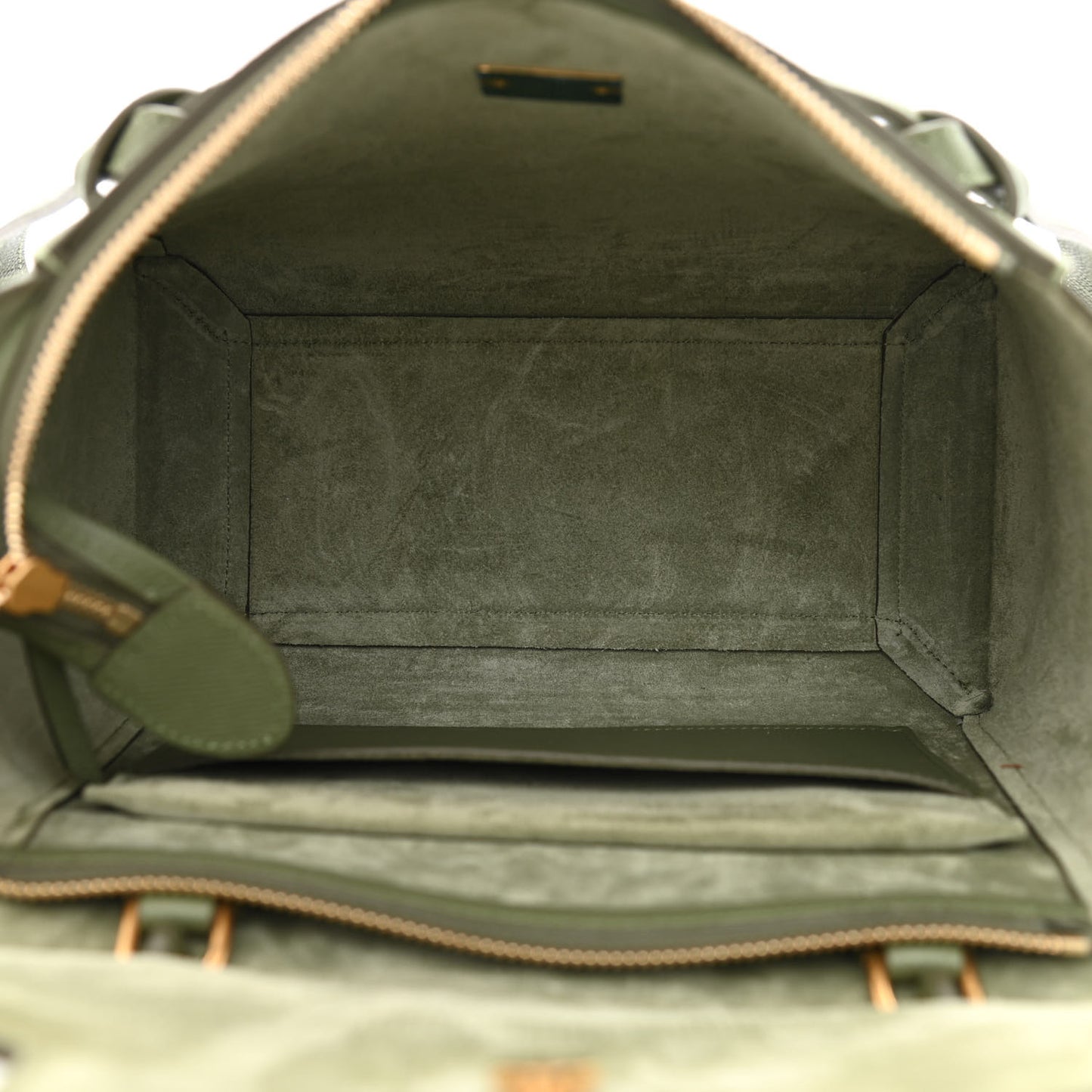 Grained Calfskin Micro Belt Bag Army Green