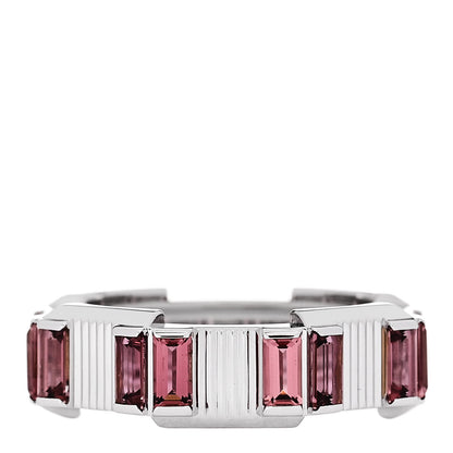 Gucci 18K White Gold Rubellite 6mm Link to Love Ring 53 6.25 1 of 7