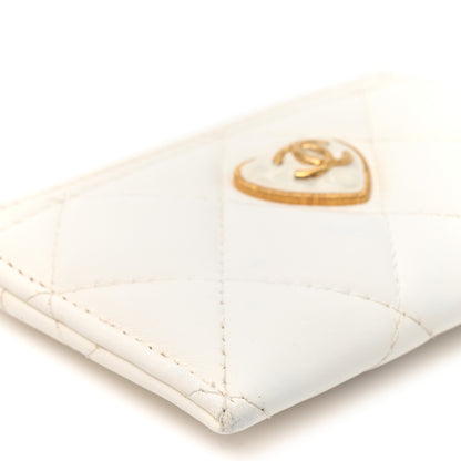 Chanel Lambskin Plexiglass Quilted Coco Love Card Holder White 9 of 9