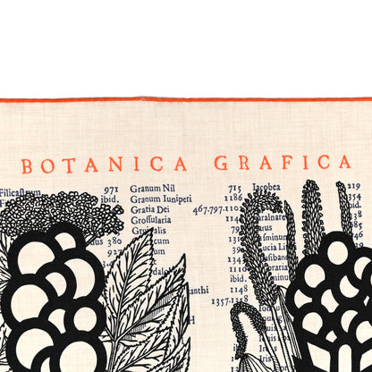 Hermes Cashmere Silk Botanica Grafica Shawl 140 Naturel Black Orange 3 of 4