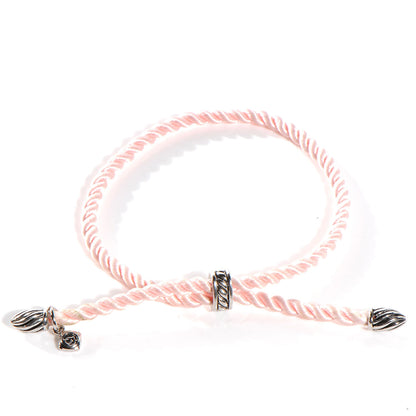 David Yurman Sterling Silver and Silk Cord Bracelet Pink 1 of 4