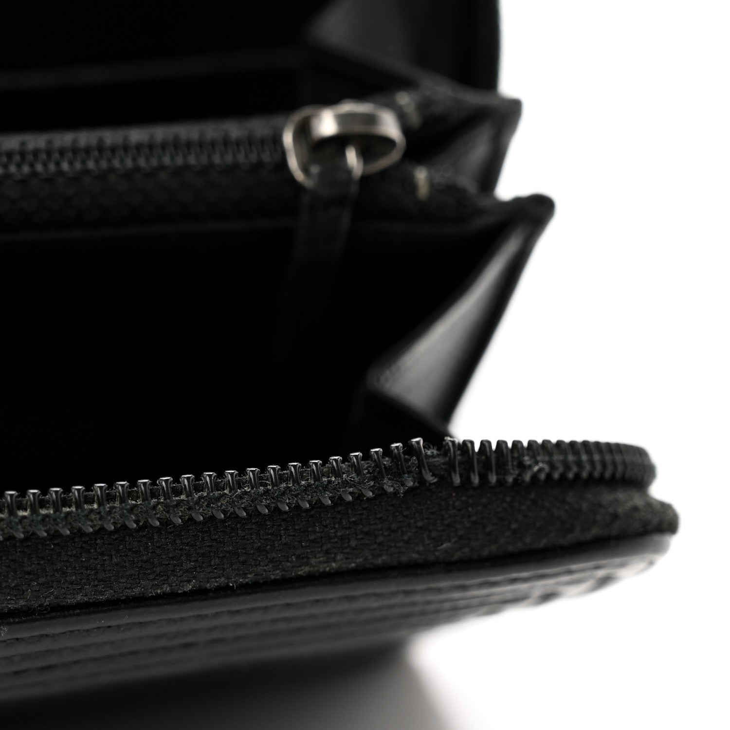 Chanel Caviar Chevron Quilted Zip Around Boy Wallet Black 10 of 11