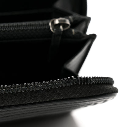 Chanel Caviar Chevron Quilted Zip Around Boy Wallet Black 10 of 11