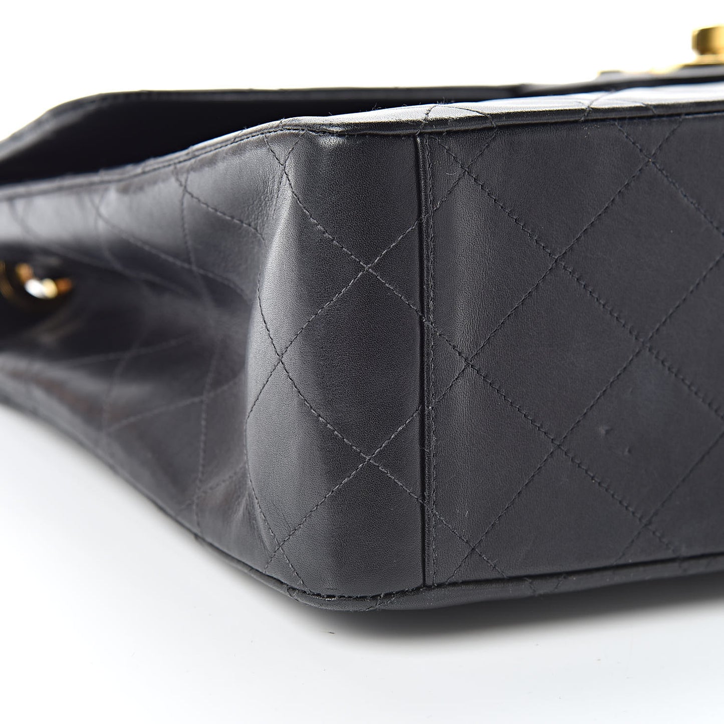 Lambskin Quilted XL Jumbo Single Flap Black
