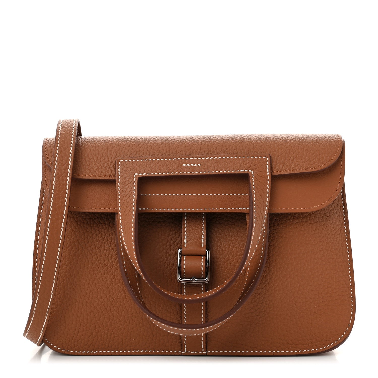 Hermes Taurillon Clemence Halzan 25 Gold 1 of 11