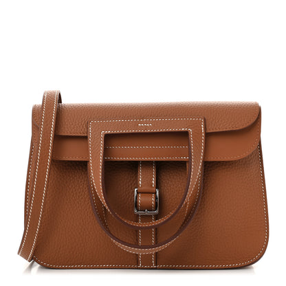 Hermes Taurillon Clemence Halzan 25 Gold 1 of 11