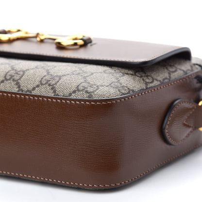 Gucci GG Supreme Monogram Small Horsebit 1955 Shoulder Bag Beige Brown Sugar 9 of 9