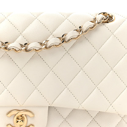 Chanel Caviar Quilted Medium Double Flap White 8 of 12