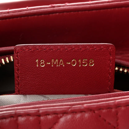 Christian Dior Lambskin Cannage Medium Lady Dior Red 10 of 10