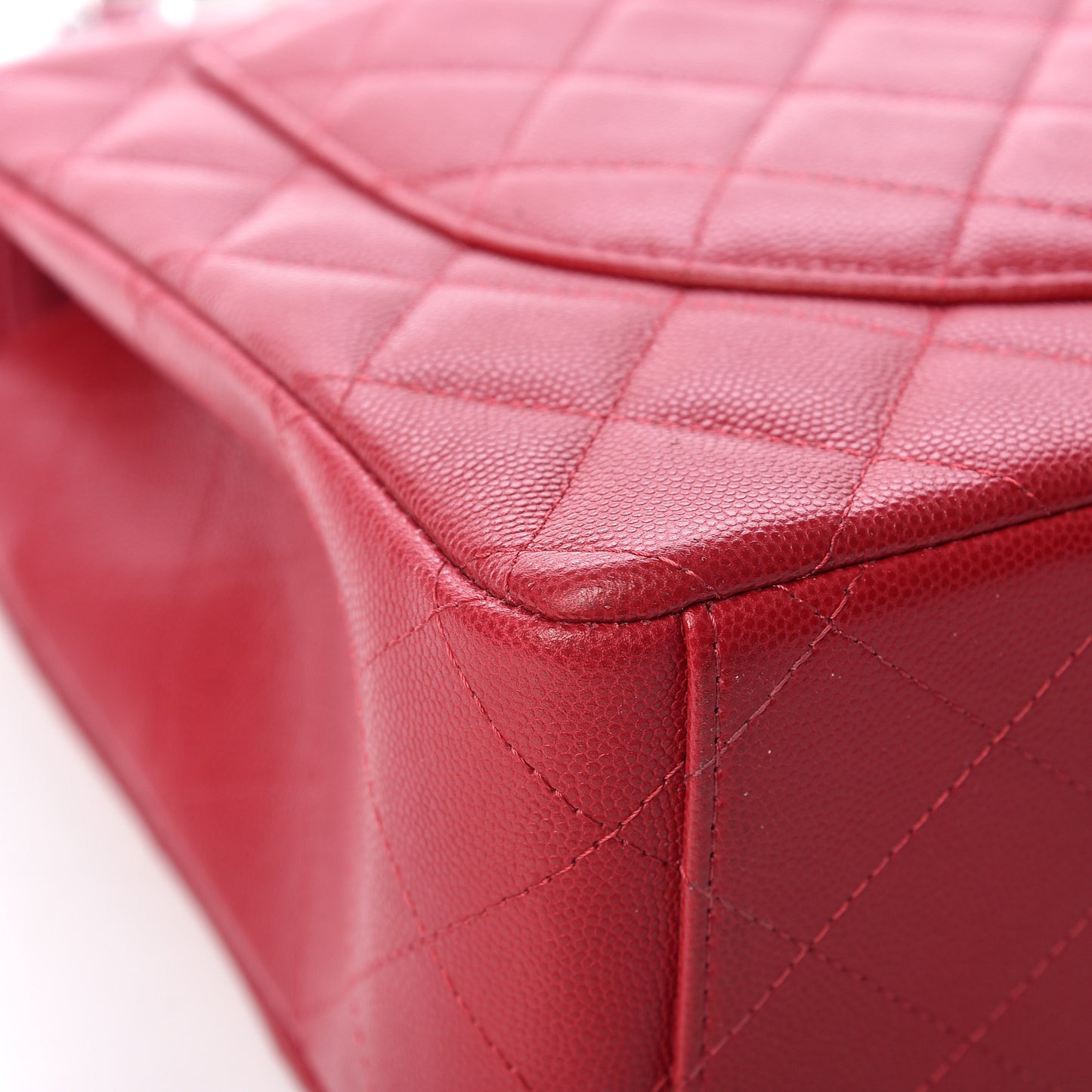 Caviar Quilted Maxi Double Flap Dark Pink