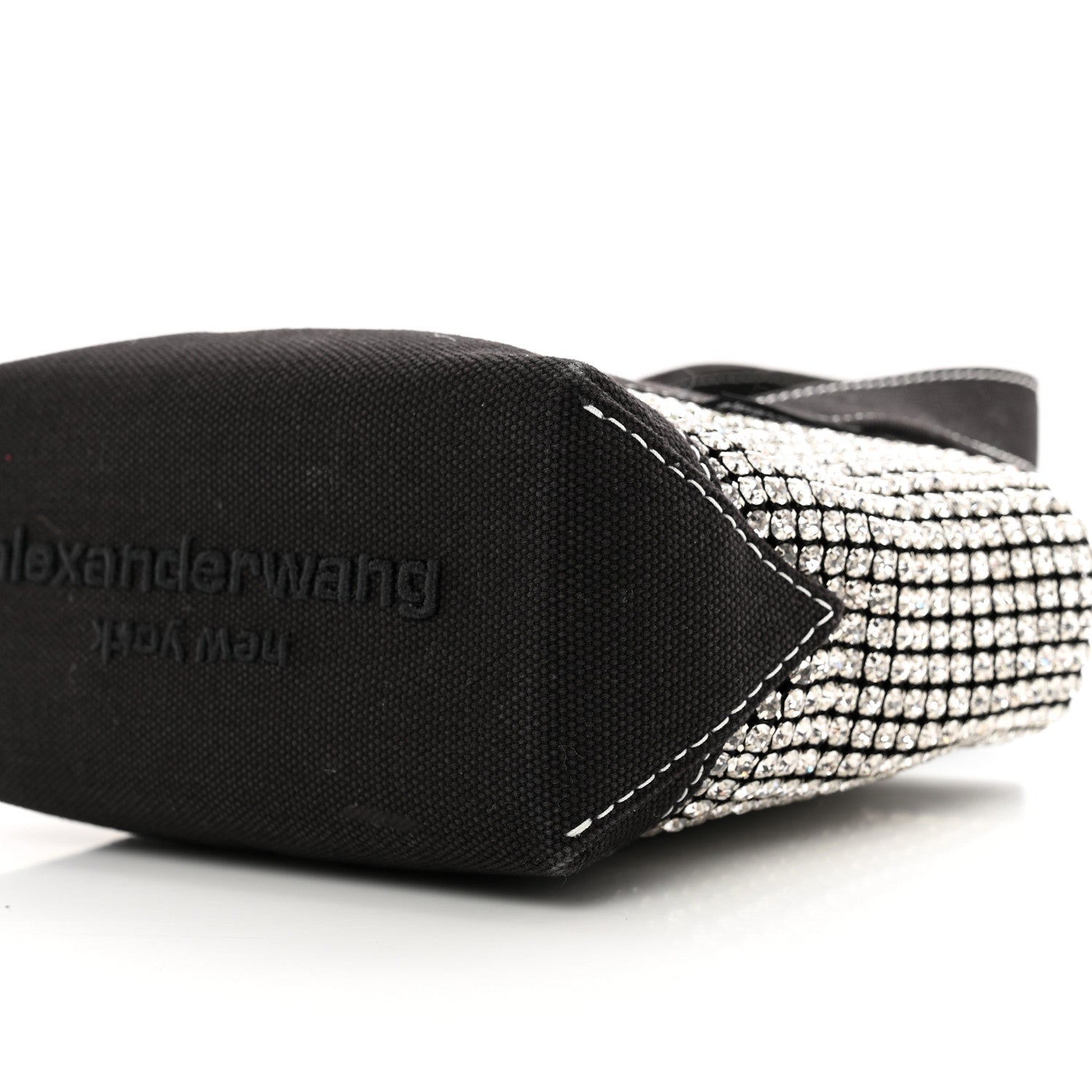 Alexander Wang Mesh Crystal Rhinestone Mini Crusier Tote Black Silver 9 of 10